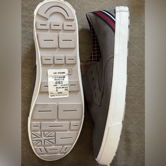 NWT The Original Ben Sherman gray canvas boat shoes, size 13 - Picture 3 of 6